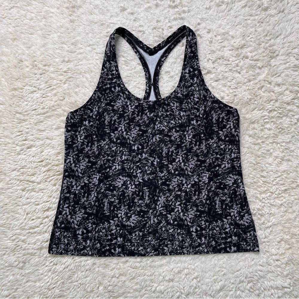 Lululemon Cool Racerback Tank Top in Black/Purple/White Pattern